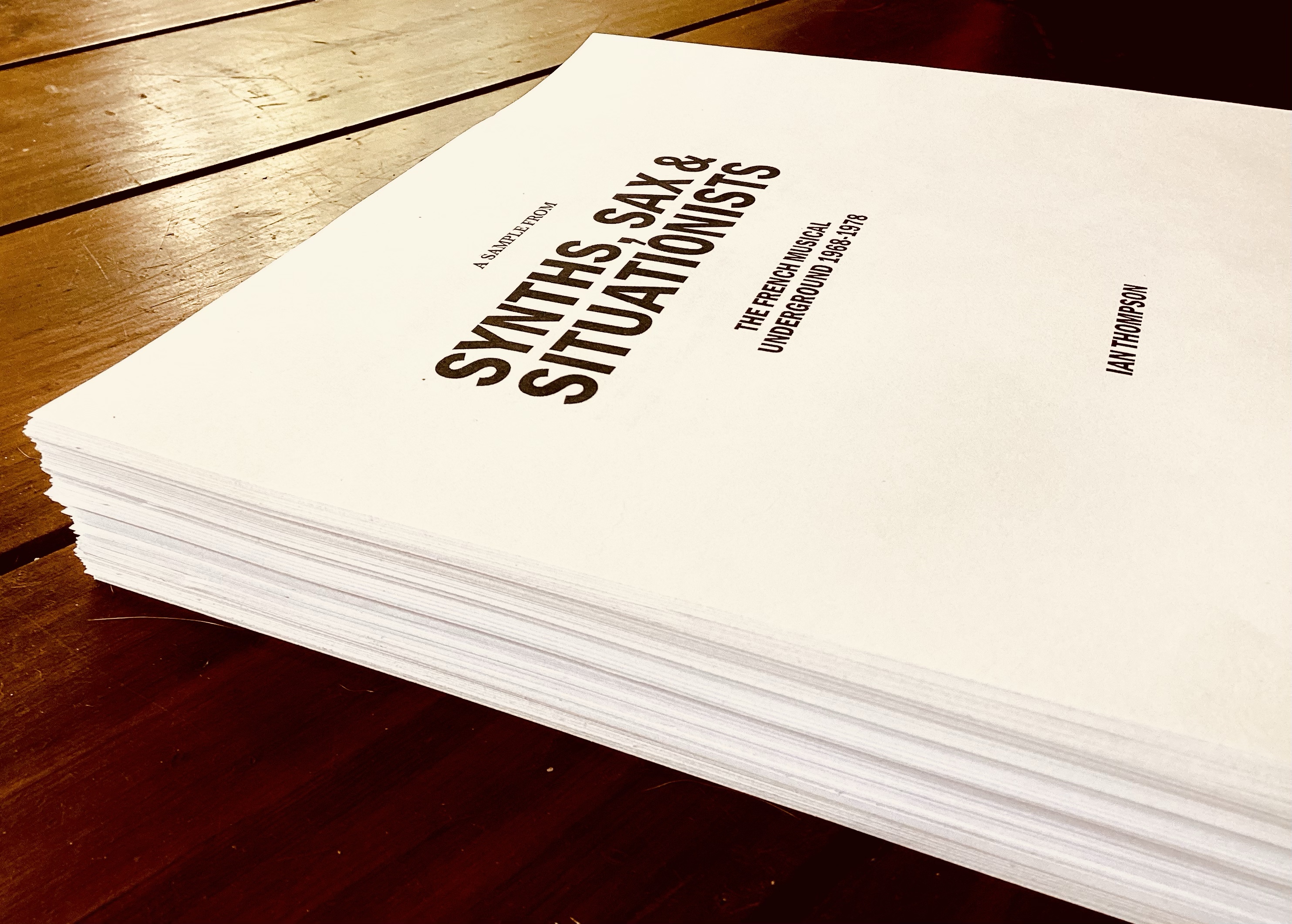 “Sampler” book drafted! – Synths, Sax & Situationists